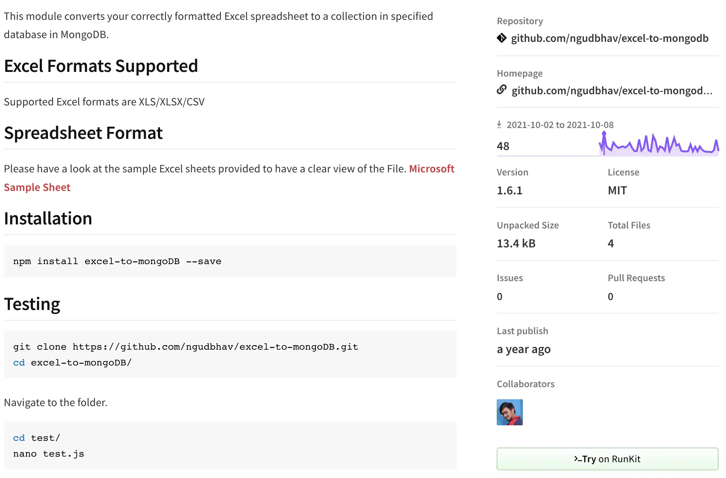 excel-to-mongodb NPM Package